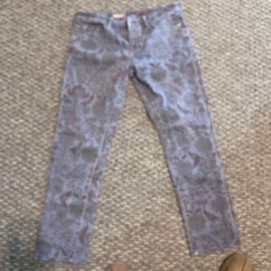 Pilcro Blue and Gray Patterned Straight Leg Jeans
